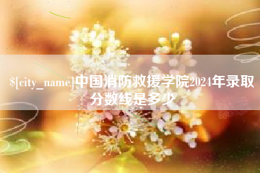 遵义中国消防救援学院2024年录取分数线是多少