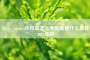 遵义中控证怎么考取需要什么条件2024年的