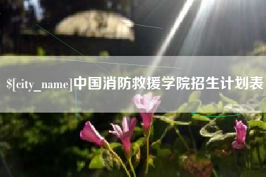 遵义中国消防救援学院招生计划表