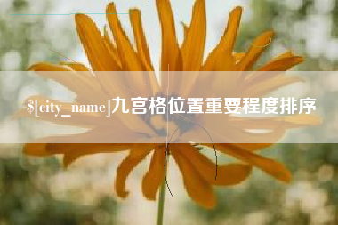 遵义九宫格位置重要程度排序